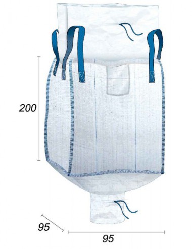 Big Bag Grande volume di 1,8m3 & ermetico - 95X95X200