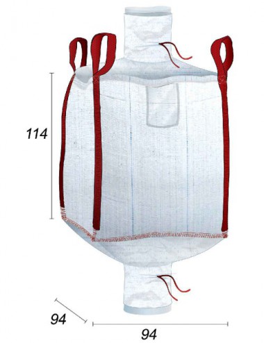 Big Bag Foderato con copertura interna in PE da 70µ - 90X90X110