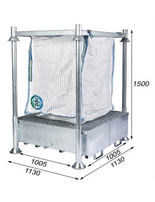 Cadre Support de Big Bag avec Bac collecteur de 440 litres