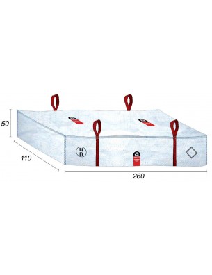 Sacchetti di amianto Piastrain fibra di amianto - 260X110X50